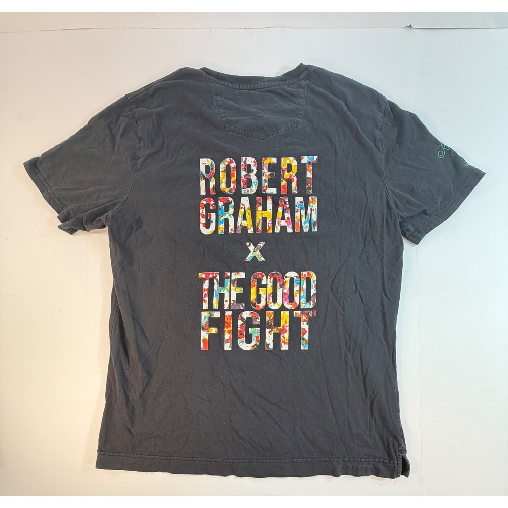 Robert Graham x The Good Fight Boxing Gloves Graphic T-Shirt Black XL